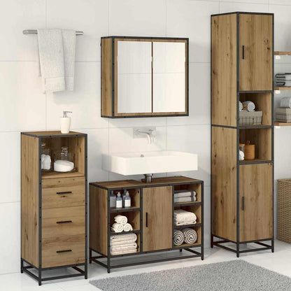 Set di mobili per il bagno 3 pz Rovere artigianale | homemem39