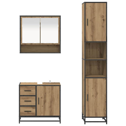 Set di mobili per il bagno 3 pz Rovere artigianale | homemem39