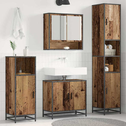 Set di mobili per il bagno con lo scaffale 3 pcs Legno vecchio