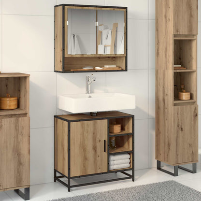 Set di mobili per il bagno 2 pz Rovere artigianale | homemem39