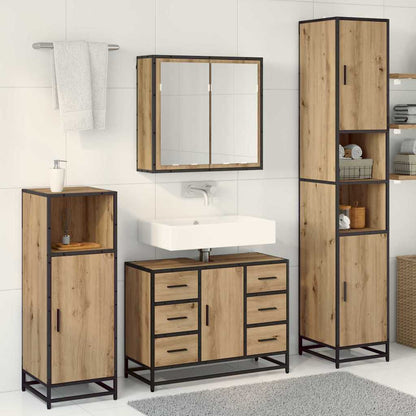 Set di mobili per il bagno 3 pz Rovere artigianale | homemem39