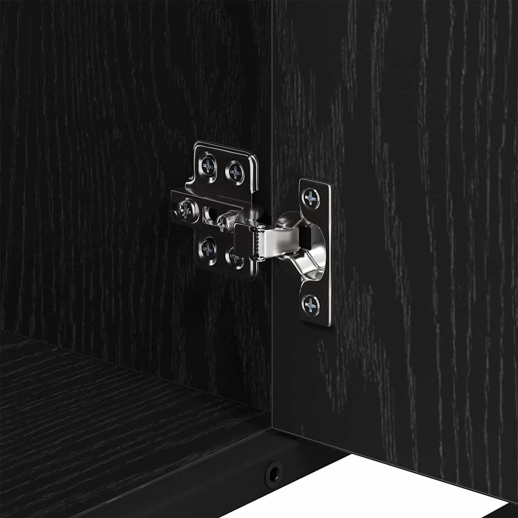 Set di mobili per il bagno 3 pcs Rovere Nero Legno multistrato | homemem39