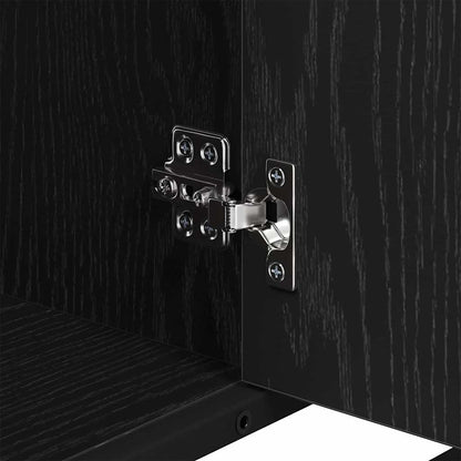 Set di mobili per il bagno 3 pcs Rovere Nero Legno multistrato | homemem39