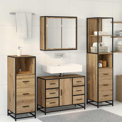 Set di mobili per il bagno 4 pz Rovere artigianale | homemem39