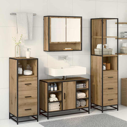 Set di mobili per il bagno con porta 3 pcs Rovere artigianale