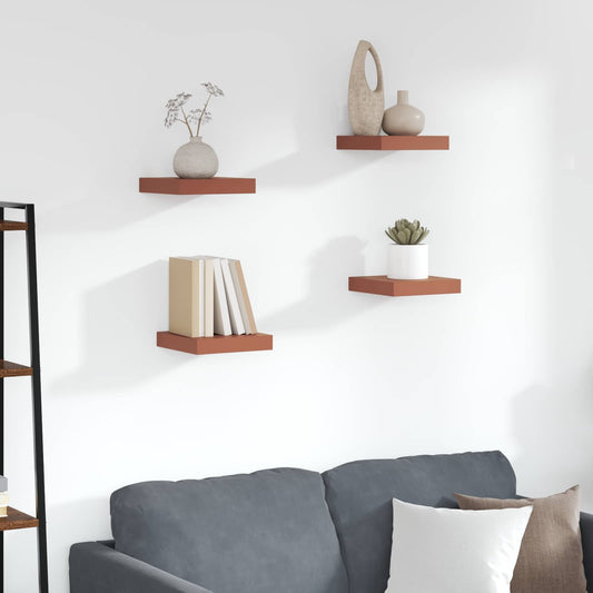 Scaffale da parete 4 pcs Rosso 23 x 23,5 x 4 cm