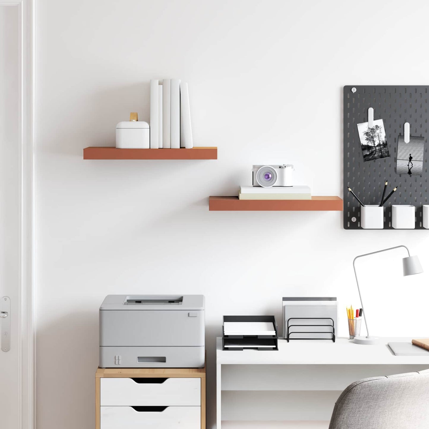 Scaffale da parete 2 pcs Rosso 50 x 23 x 4 cm Legno multistrato