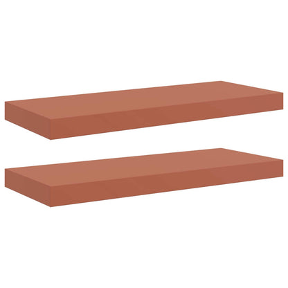 Scaffale da parete 2 pcs Rosso 50 x 23 x 4 cm Legno multistrato