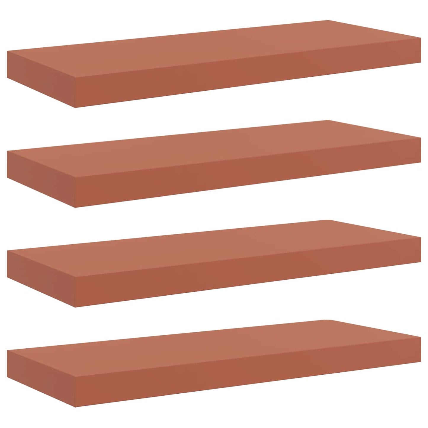 Scaffale da parete 4 pcs Rosso 50 x 23 x 4 cm Legno multistrato