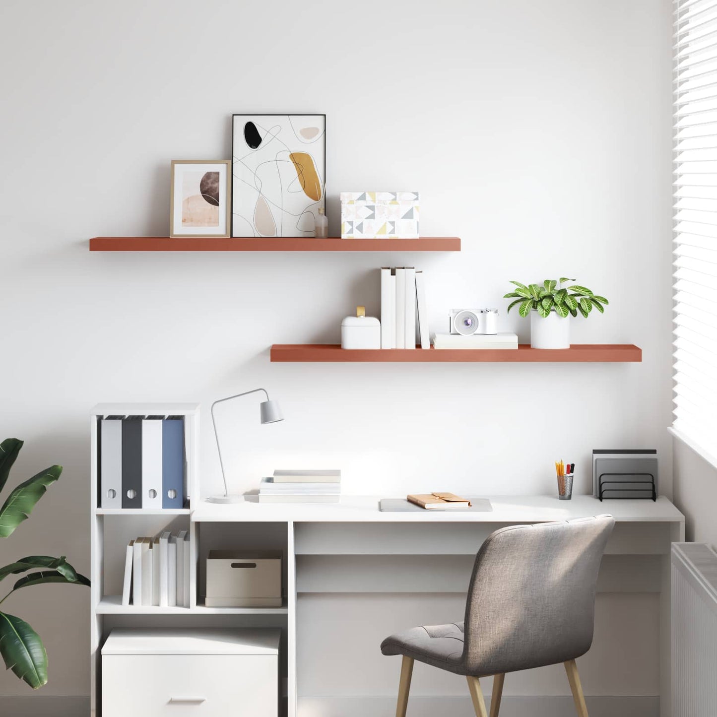 Scaffale da parete 2 pcs Rosso 120 x 23,5 x 4 cm