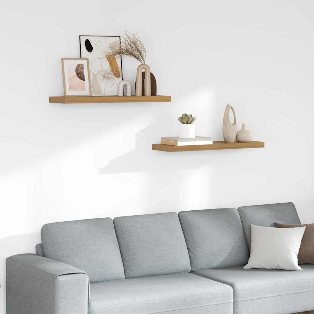 Scaffale da parete 2 pcs Marrone 80 x 23,5 x 4 cm