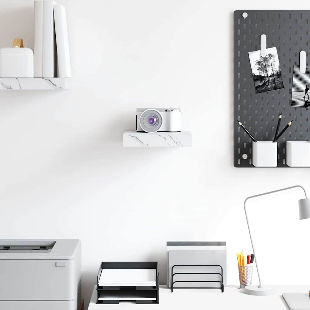 Scaffale da parete Marmo Bianco 23 x 23,5 x 4 cm