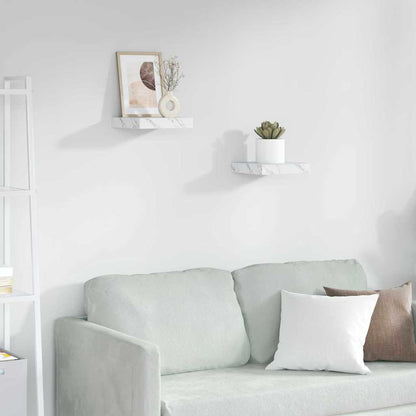 Scaffale da parete 2 pcs Marmo Bianco 23 x 23,5 x 4 cm