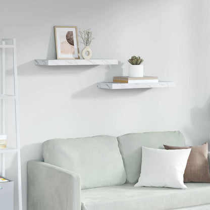 Scaffale da parete 2 pcs Marmo Bianco 60 x 23,5 x 4 cm