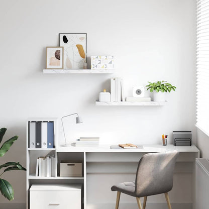 Scaffale da parete 2 pcs Marmo Bianco 90 x 23,5 x 4 cm