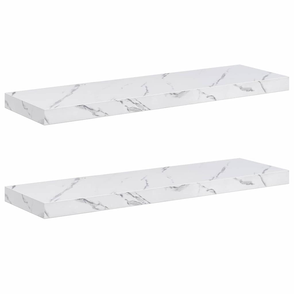 Scaffale da parete 2 pcs Marmo Bianco 90 x 23,5 x 4 cm