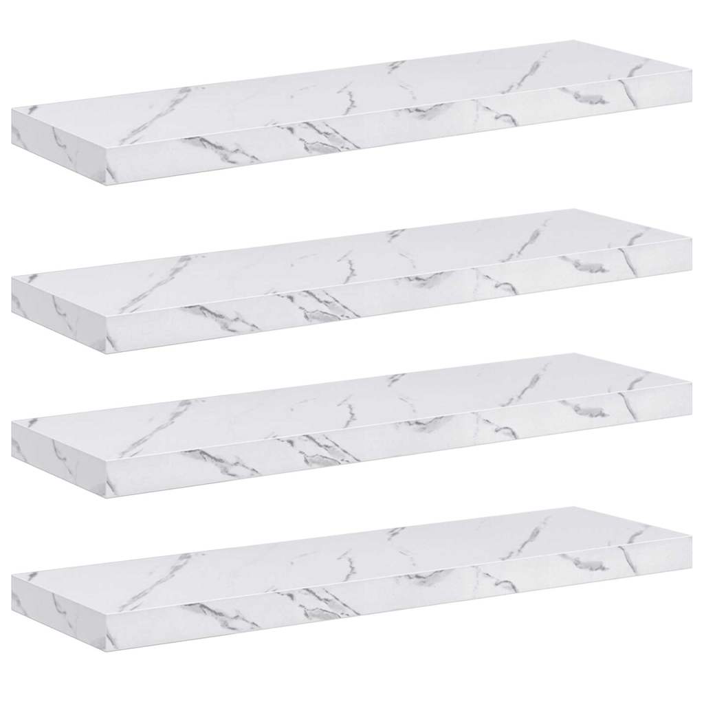Scaffale da parete 4 pcs Marmo Bianco 90 x 23,5 x 4 cm