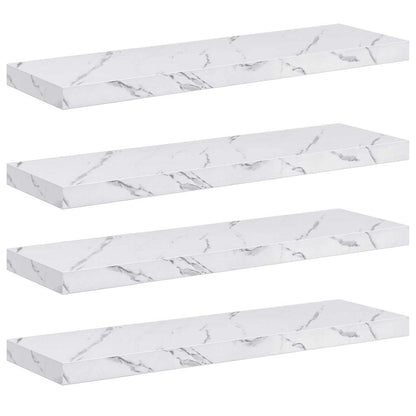 Scaffale da parete 4 pcs Marmo Bianco 90 x 23,5 x 4 cm