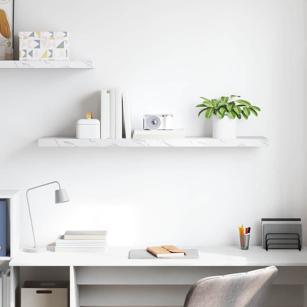 Scaffale da parete Marmo Bianco 120 x 23,5 x 4 cm