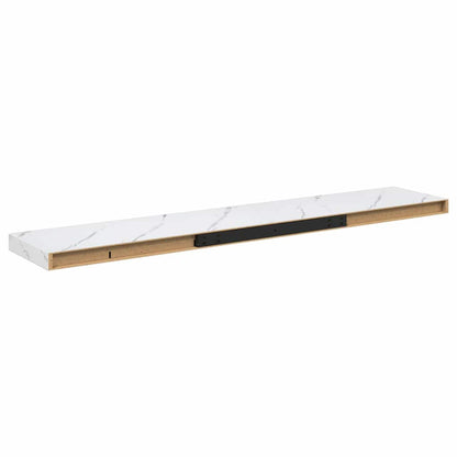 Scaffale da parete 2 pcs Marmo Bianco 120 x 23,5 x 4 cm