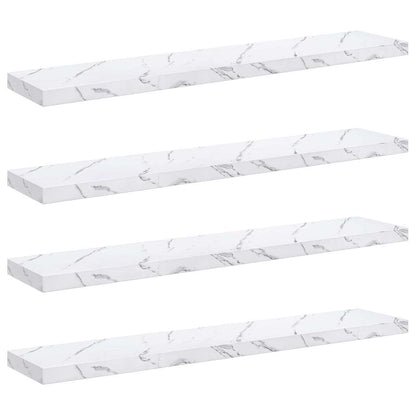 Scaffale da parete 4 pcs Marmo Bianco 120 x 23,5 x 4 cm