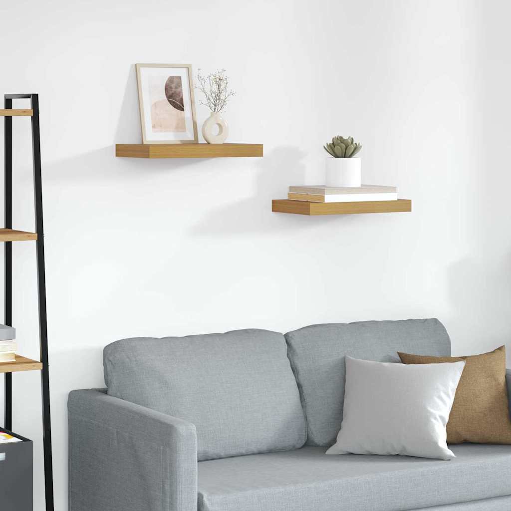 Scaffale da parete 2 pz Beige 40 x 23,5 x 3,8 cm