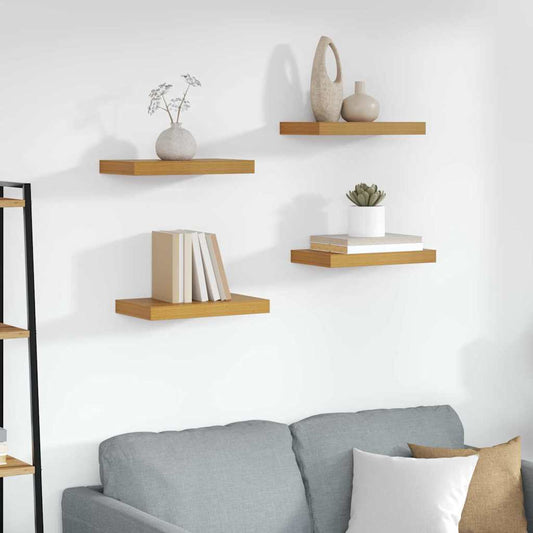 Scaffale da parete 4 pz Beige 40 x 23,5 x 3,8 cm