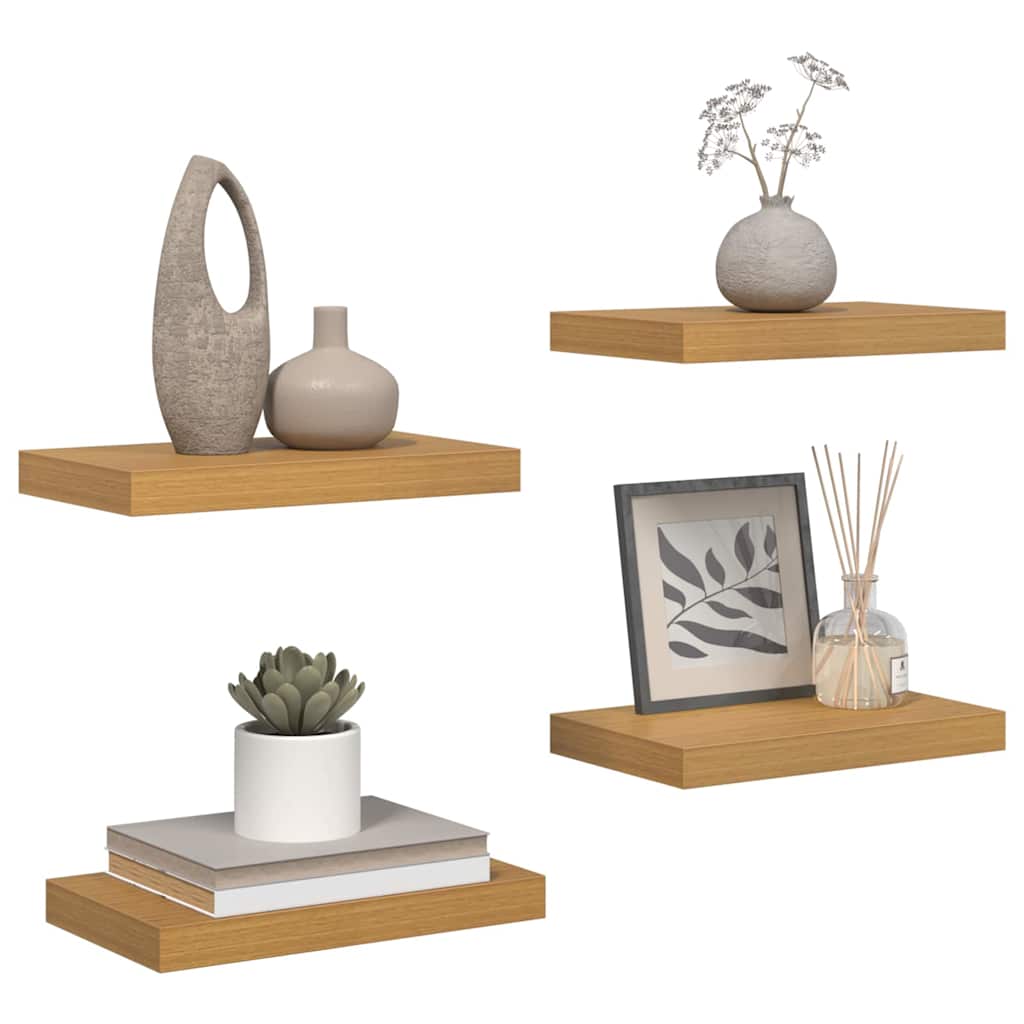 Scaffale da parete 4 pz Beige 40 x 23,5 x 3,8 cm