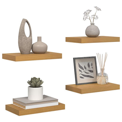 Scaffale da parete 4 pz Beige 40 x 23,5 x 3,8 cm