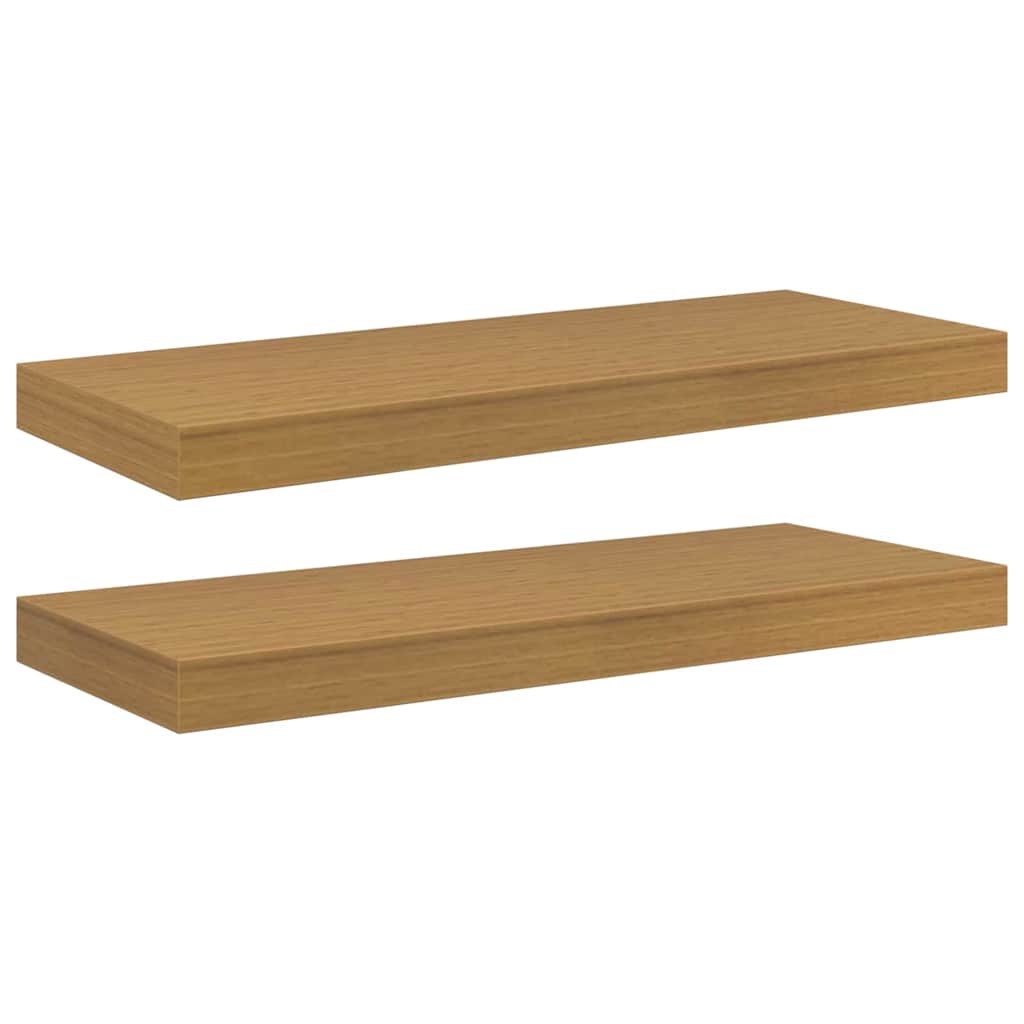 Scaffale da parete 2 pz Beige 60 x 23,5 x 3,8 cm