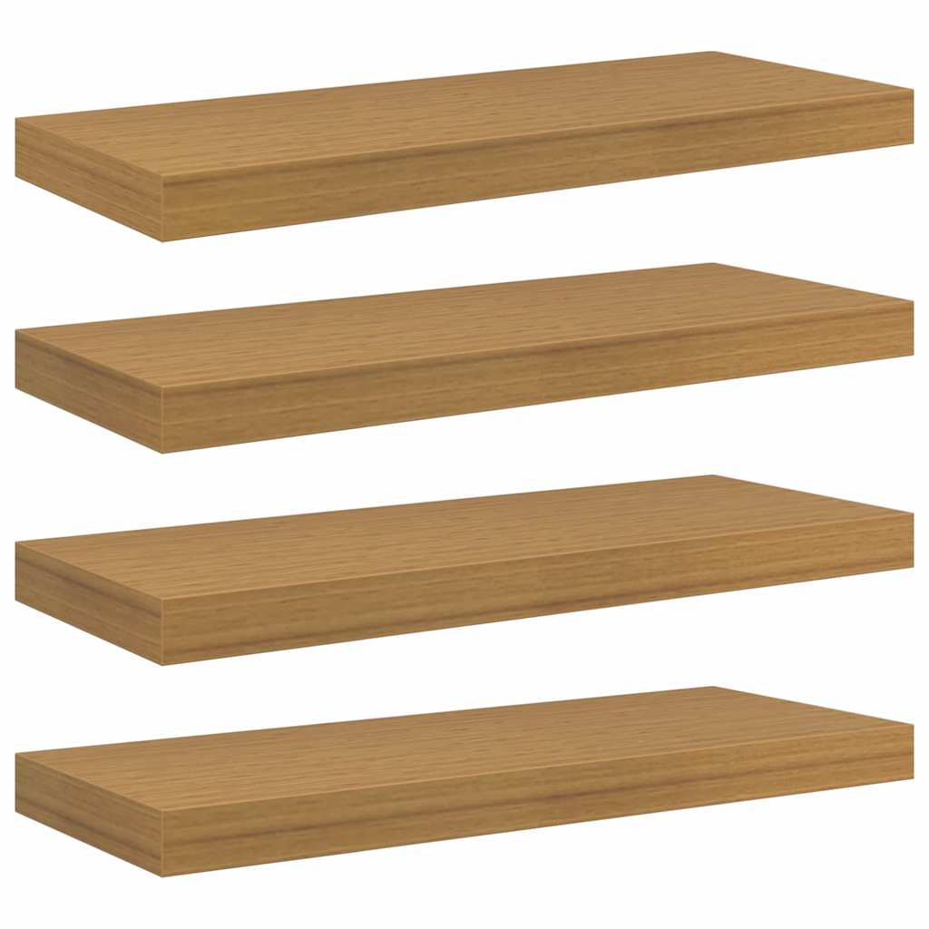 Scaffale da parete 4 pz Beige 60 x 23,5 x 3,8 cm