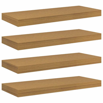 Scaffale da parete 4 pz Beige 60 x 23,5 x 3,8 cm