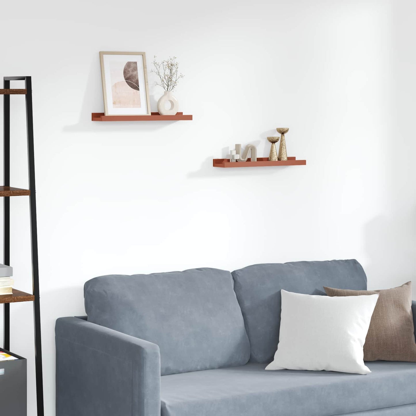 Scaffale da parete 2 pcs Rosso 40 x 9 x 3 cm Legno multistrato