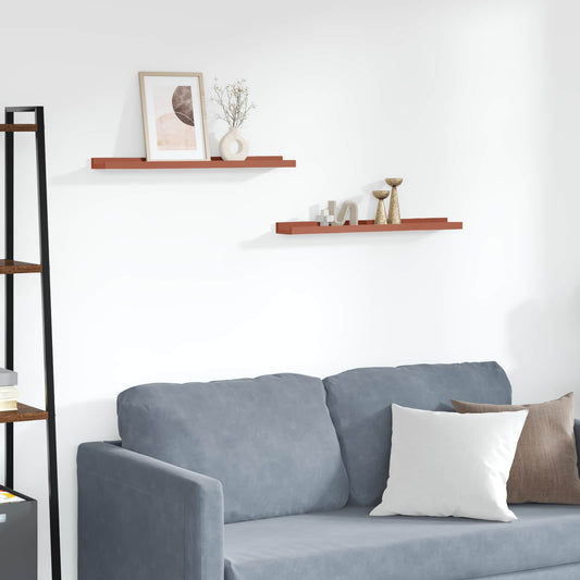 Scaffale da parete 2 pcs Rosso 60 x 9 x 3 cm Legno multistrato