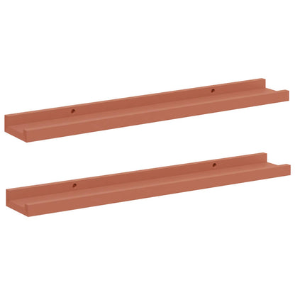 Scaffale da parete 2 pcs Rosso 60 x 9 x 3 cm Legno multistrato
