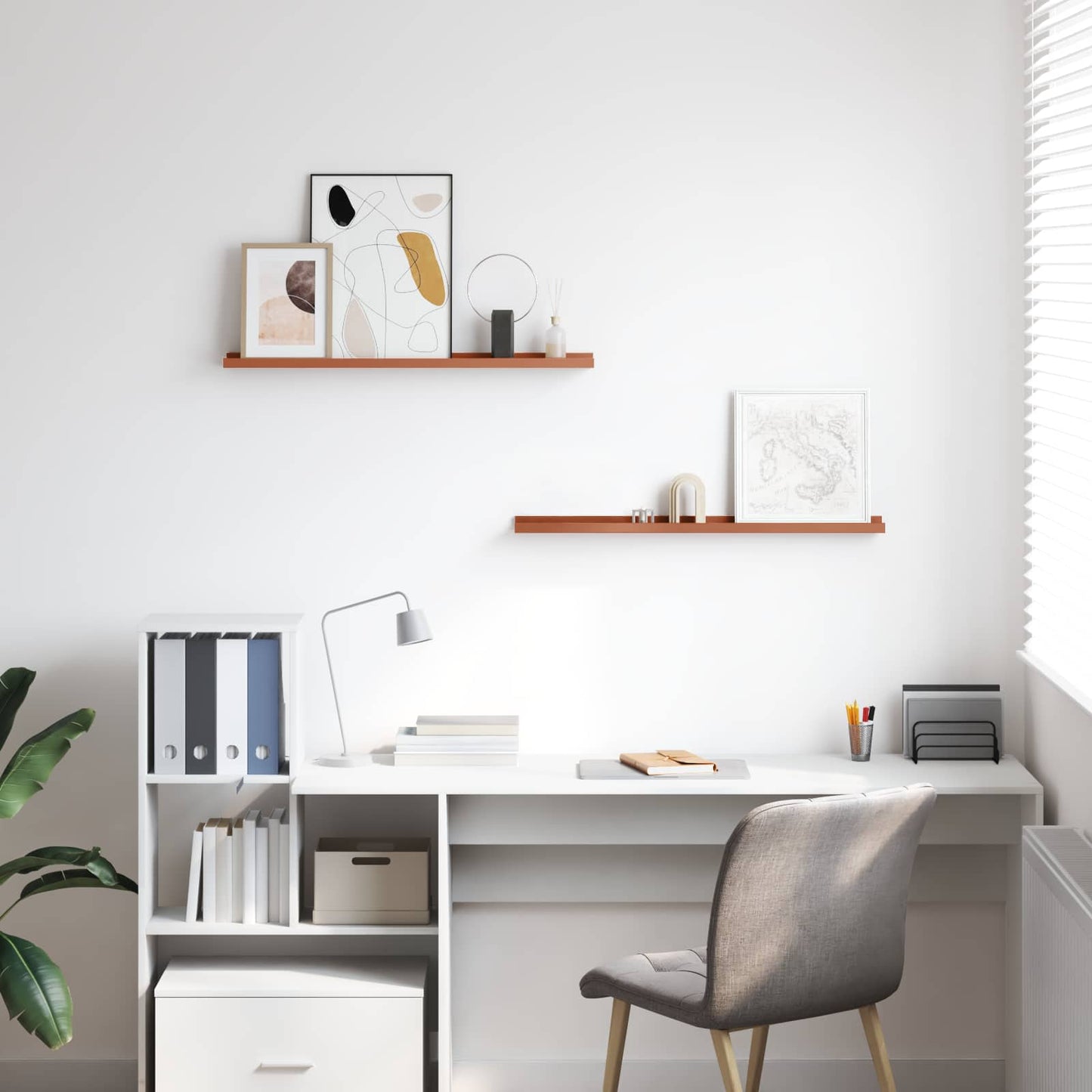 Scaffale da parete 2 pcs Rosso 80 x 9 x 3 cm Legno multistrato