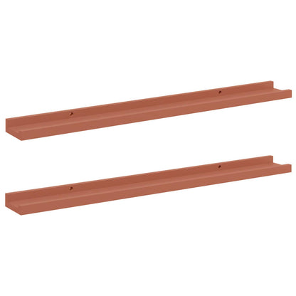 Scaffale da parete 2 pcs Rosso 80 x 9 x 3 cm Legno multistrato