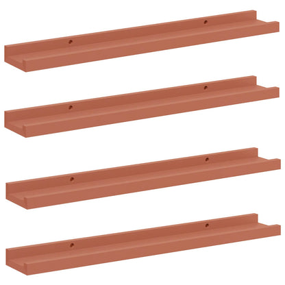 Scaffale da parete 4 pcs Rosso 60 x 9 x 3 cm Legno multistrato