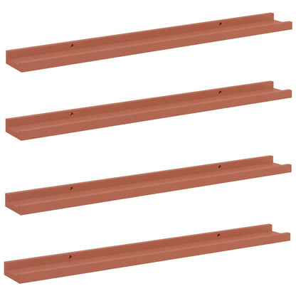 Scaffale da parete 4 pcs Rosso 80 x 9 x 3 cm Legno multistrato