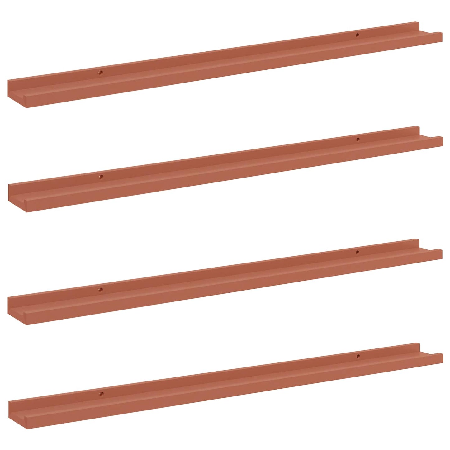 Scaffale da parete 4 pcs Rosso 100 x 9 x 3 cm Legno multistrato