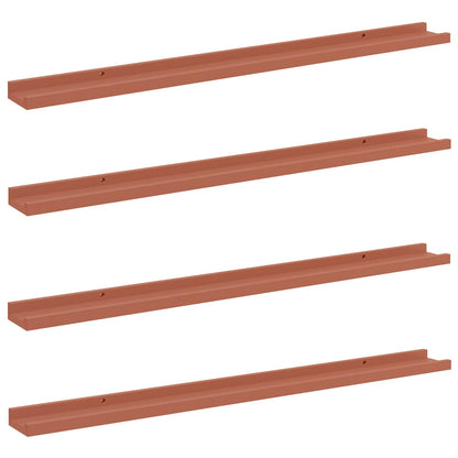 Scaffale da parete 4 pcs Rosso 100 x 9 x 3 cm Legno multistrato