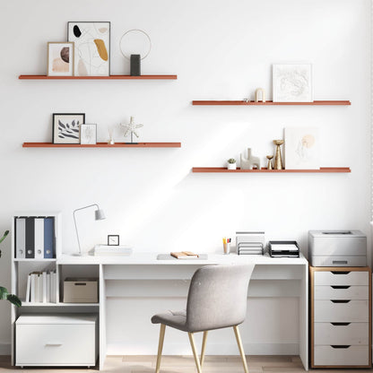 Scaffale da parete 4 pcs Rosso 115 x 9 x 3 cm Legno multistrato