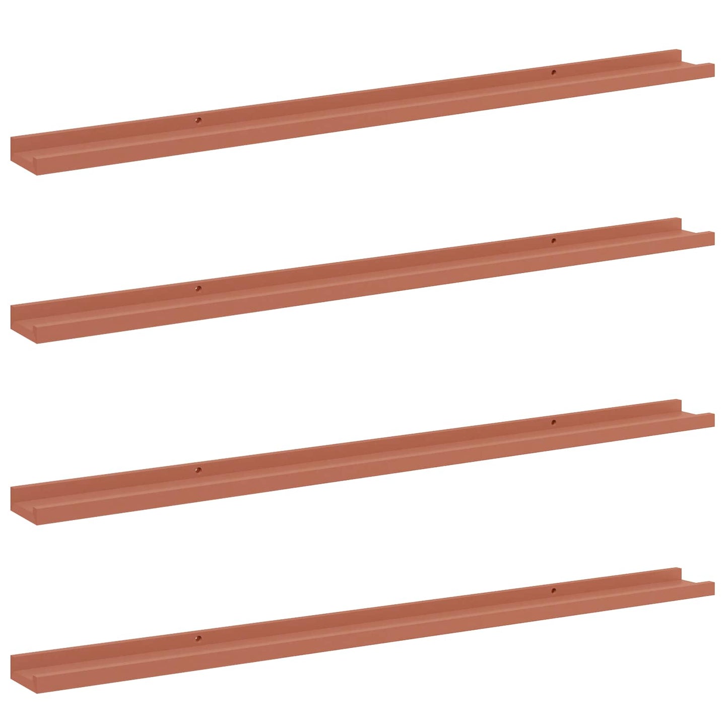Scaffale da parete 4 pcs Rosso 115 x 9 x 3 cm Legno multistrato