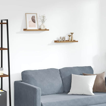 Scaffale da parete con lo scaffale 2 pcs Marrone 40 x 9 x 3 cm