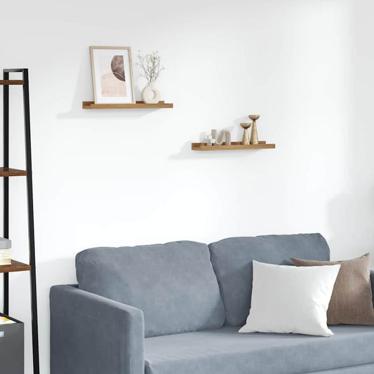 Scaffale da parete con lo scaffale 2 pcs Marrone 40 x 9 x 3 cm