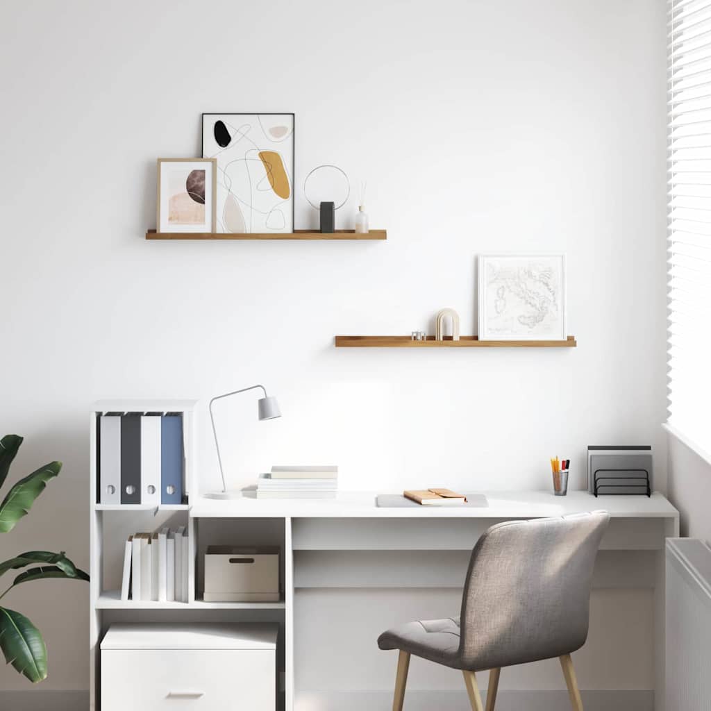 Scaffale da parete con lo scaffale 2 pcs Marrone 80 x 9 x 3 cm