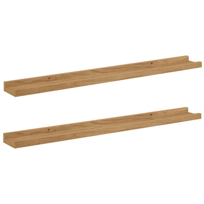 Scaffale da parete con lo scaffale 2 pcs Marrone 80 x 9 x 3 cm