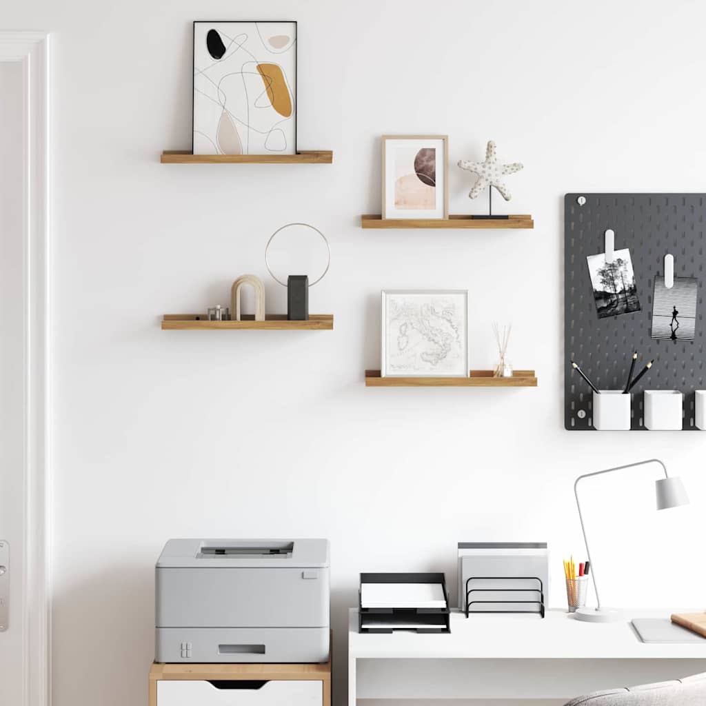 Scaffale da parete con lo scaffale 4 pcs Marrone 40 x 9 x 3 cm