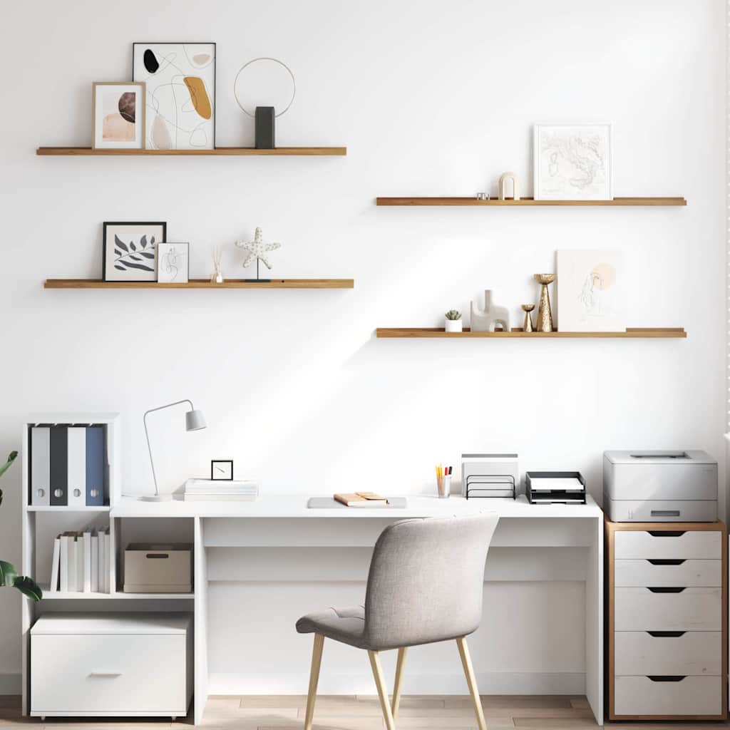 Scaffale da parete con lo scaffale 4 pcs Marrone 115 x 9 x 3 cm