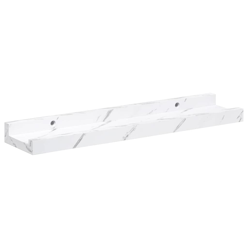 Scaffale da parete 2 pcs Marmo Bianco 40 x 9 x 3 cm